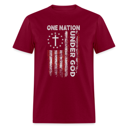 One Nation Under God T-Shirt - burgundy