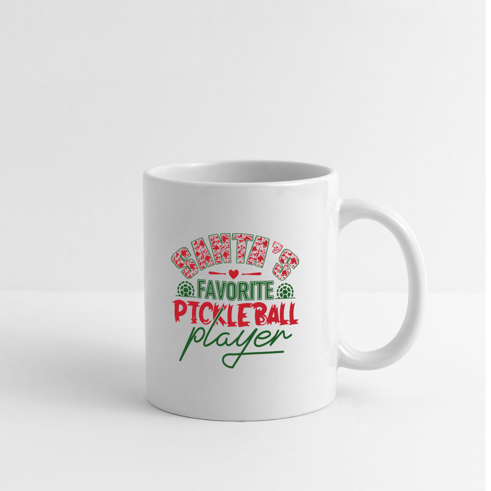 Santa's Favorite Pickleball Player Coffee Mug - white