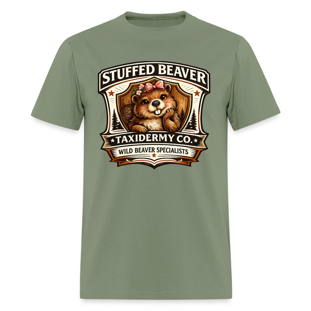Stuffed Beaver Taxidermy Funny Adult T-Shirt Color: Black