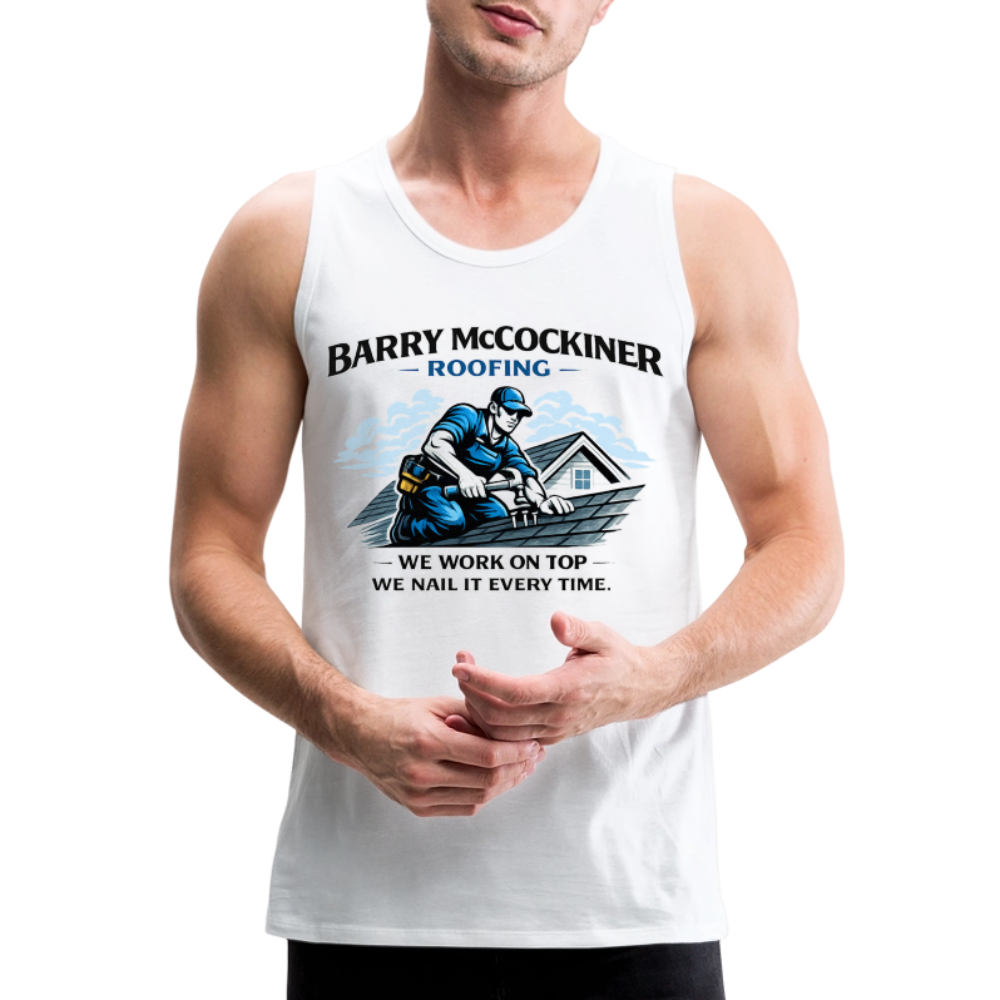 Barry McCockiner Roofing Funny Tank Top - white