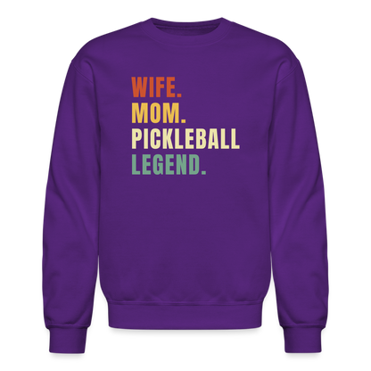 Wife Mom Pickleball Legend Sweatshirt - purple