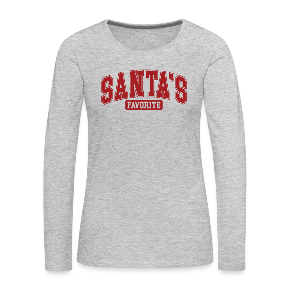 Santa's Favorite Women's Premium Long Sleeve T-Shirt - heather gray