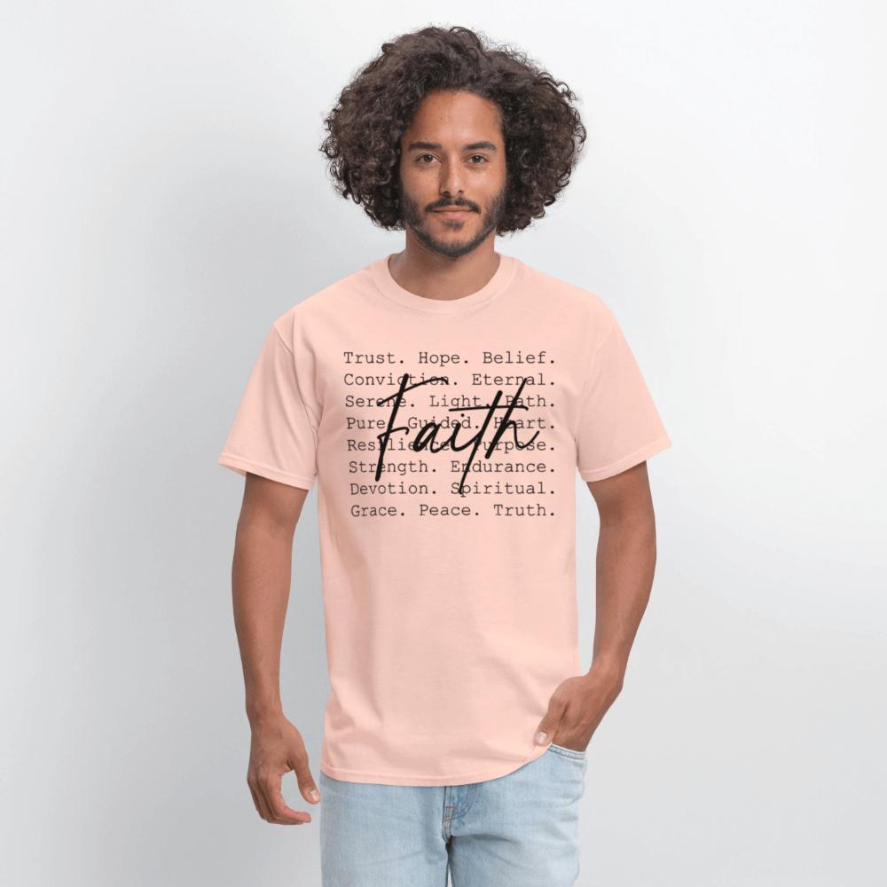 Faith Word Art Inspirational T-Shirt - blush pink 