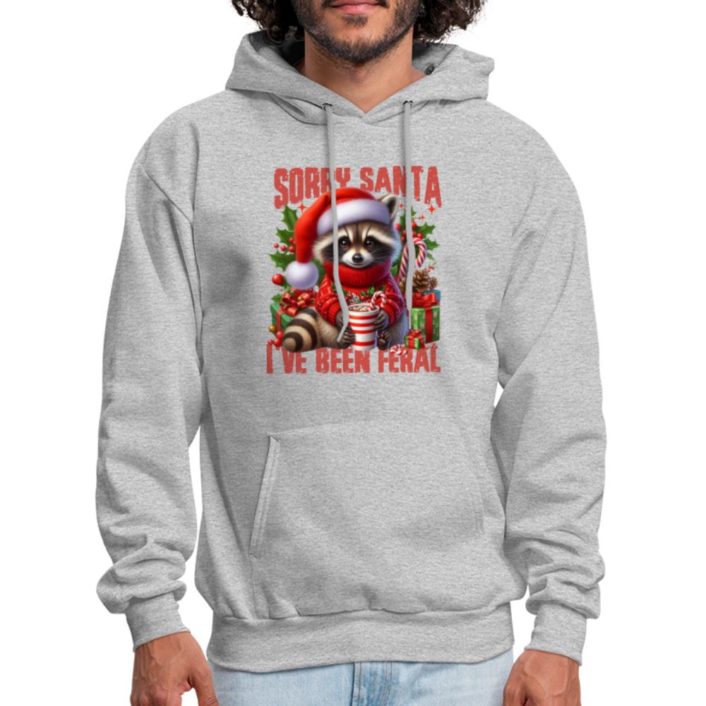 Sorry Santa I've Been Feral Hoodie - heather gray