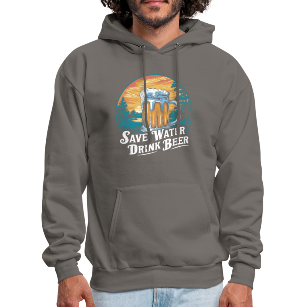 Save Water Drink Beer (Funny Drinking) Hoodie - asphalt gray