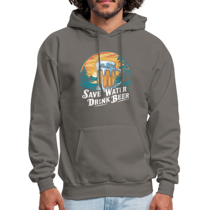 Save Water Drink Beer (Funny Drinking) Hoodie - asphalt gray