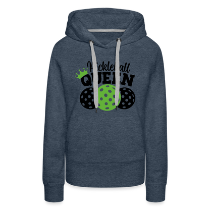 Pickleball Queen Women's Premium Hoodie - heather denim