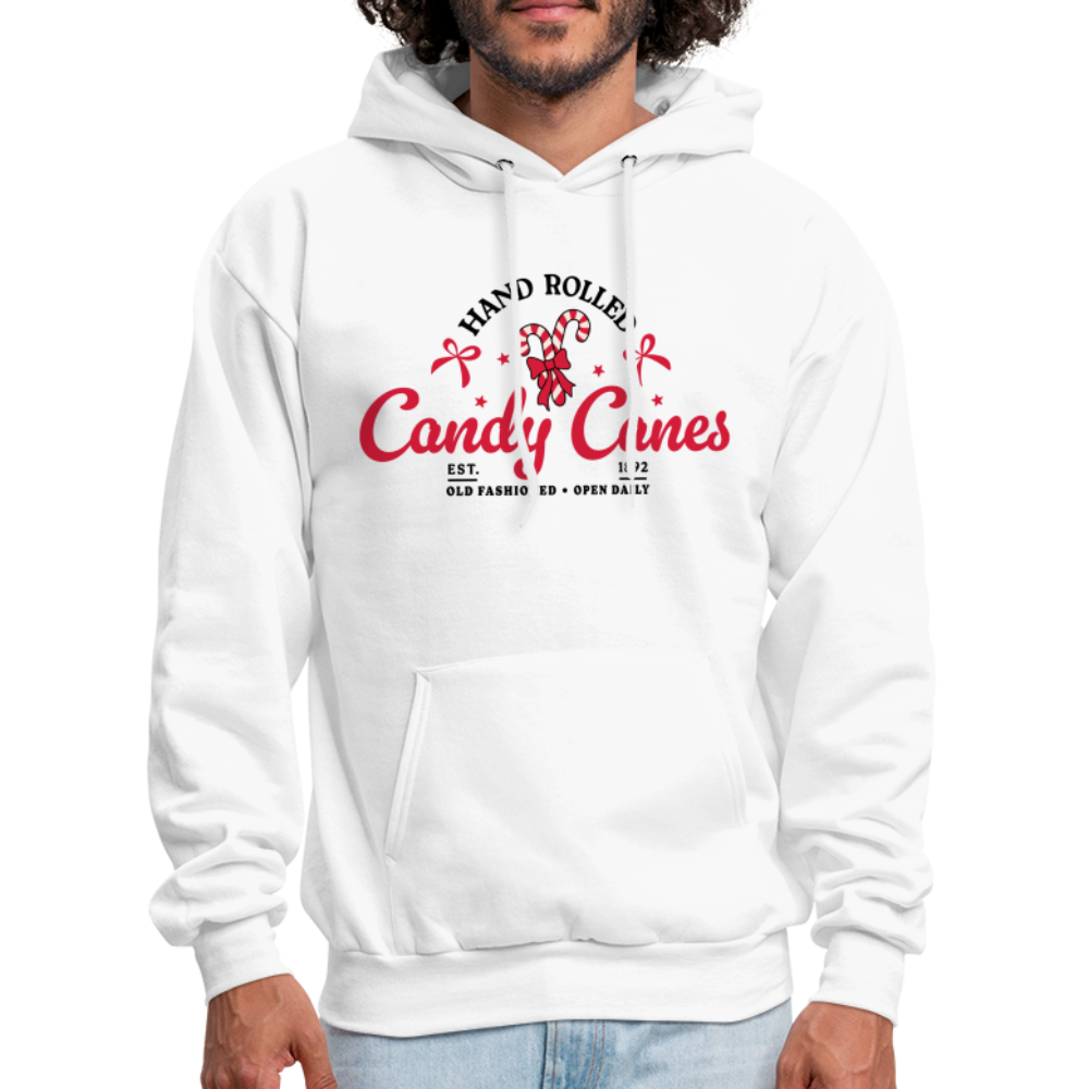 Hand Rolled Candy Canes Hoodie - white