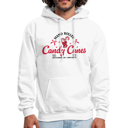 Hand Rolled Candy Canes Hoodie - white