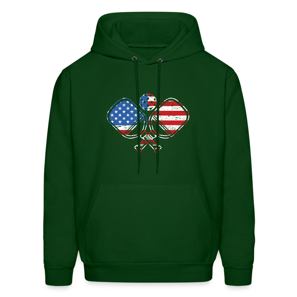 American Flag Pickleball Paddle Hoodie - forest green