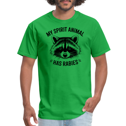 My Spirit Animal Has Rabies T-Shirt - bright green