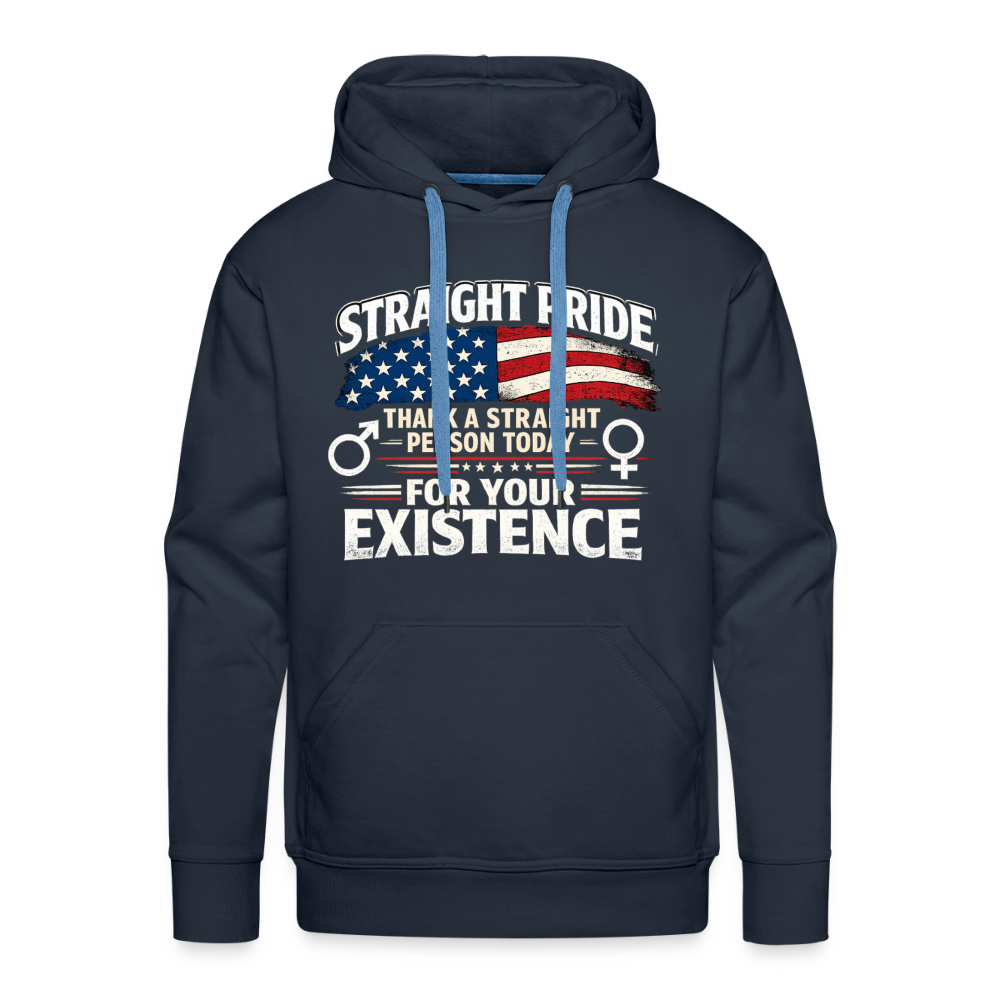 STRAIGHT PRIDE Hoodie – Thank a Straight Person Today Color: Navy