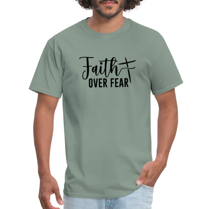 Faith Over Fear T-Shirt - sage