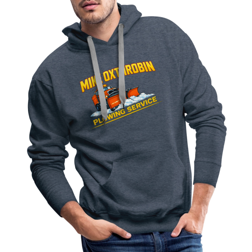 Mike Oxthrobin Plowing Service Hoodie – Funny Snow Plow Adult Humor Color: charcoal grey