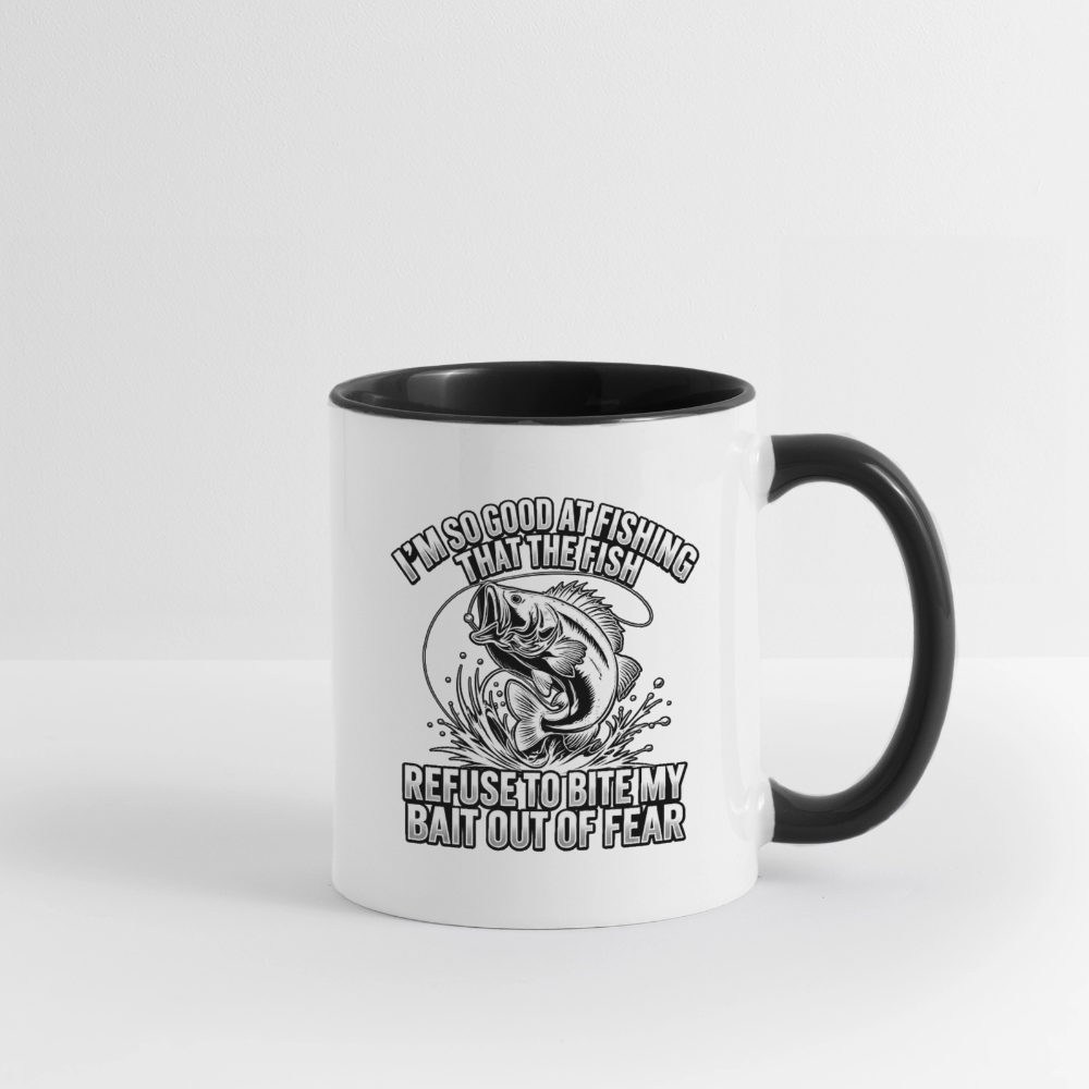 I’m So Good at Fishing the Fish Refuse to Bite Ceramic Mug - white/black