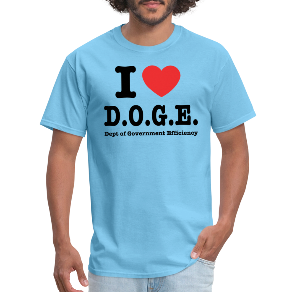 I Heart DOGE (Dept of Government Efficiency) T-Shirt - aquatic blue