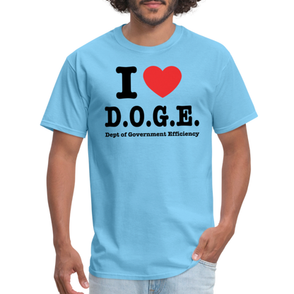 I Heart DOGE (Dept of Government Efficiency) T-Shirt - aquatic blue