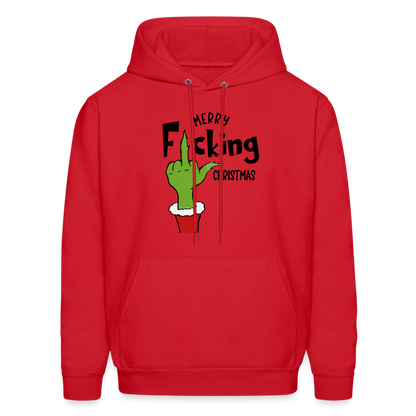 Merry F*cking Christmas Grumpy Middle Finger Hoodie - red