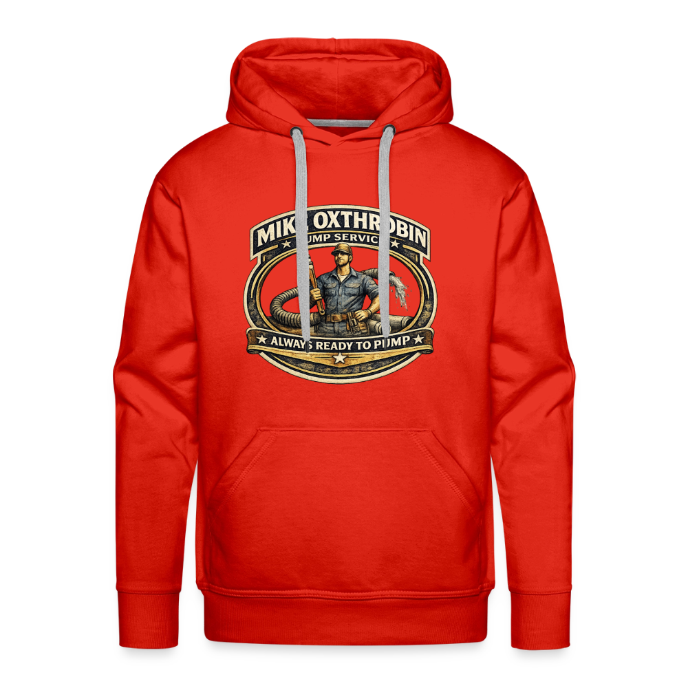 Mike Oxthrobin Pump Service Hoodie Funny Adult Humor Color: red