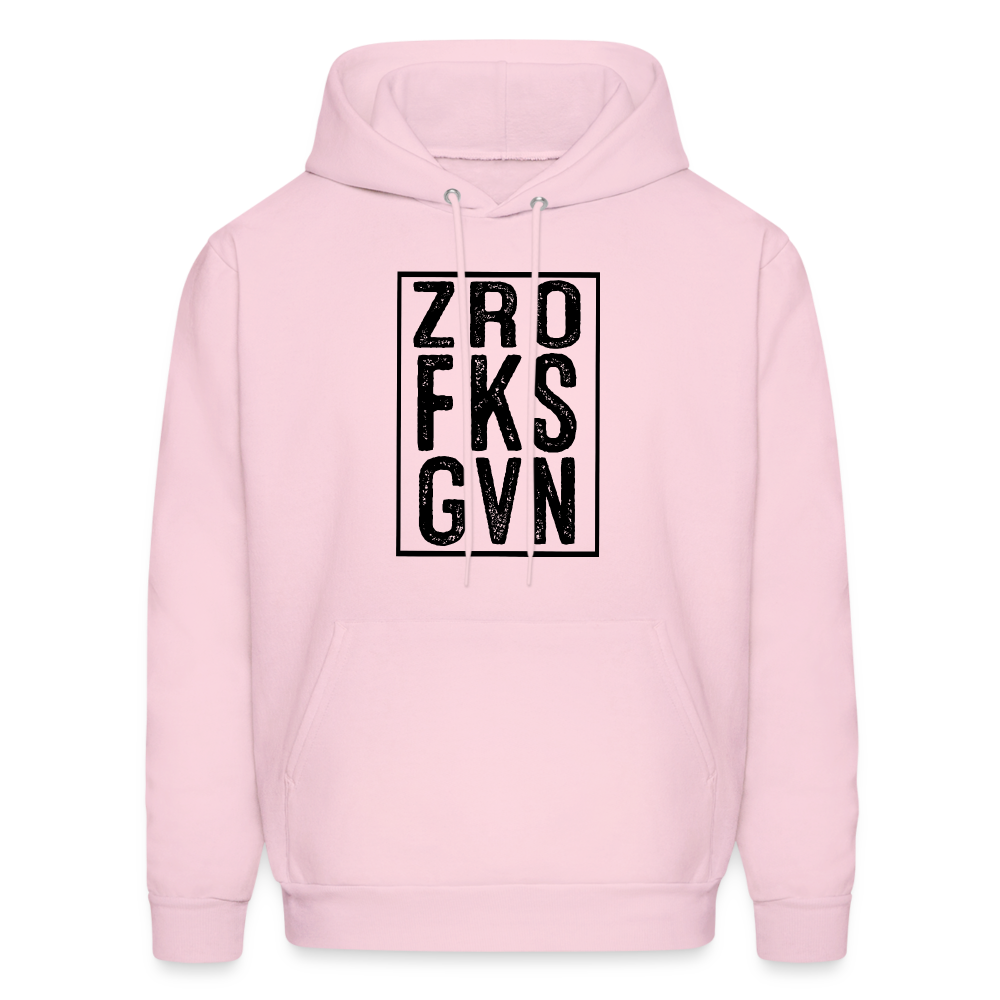 Zero Fucks Given (ZRO FKS GVN) Hoodie - pale pink