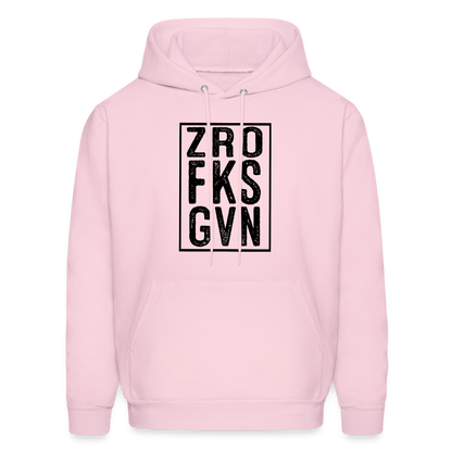 Zero Fucks Given (ZRO FKS GVN) Hoodie - pale pink