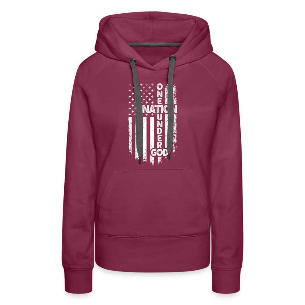 One Nation Under God Women’s Premium Hoodie - burgundy