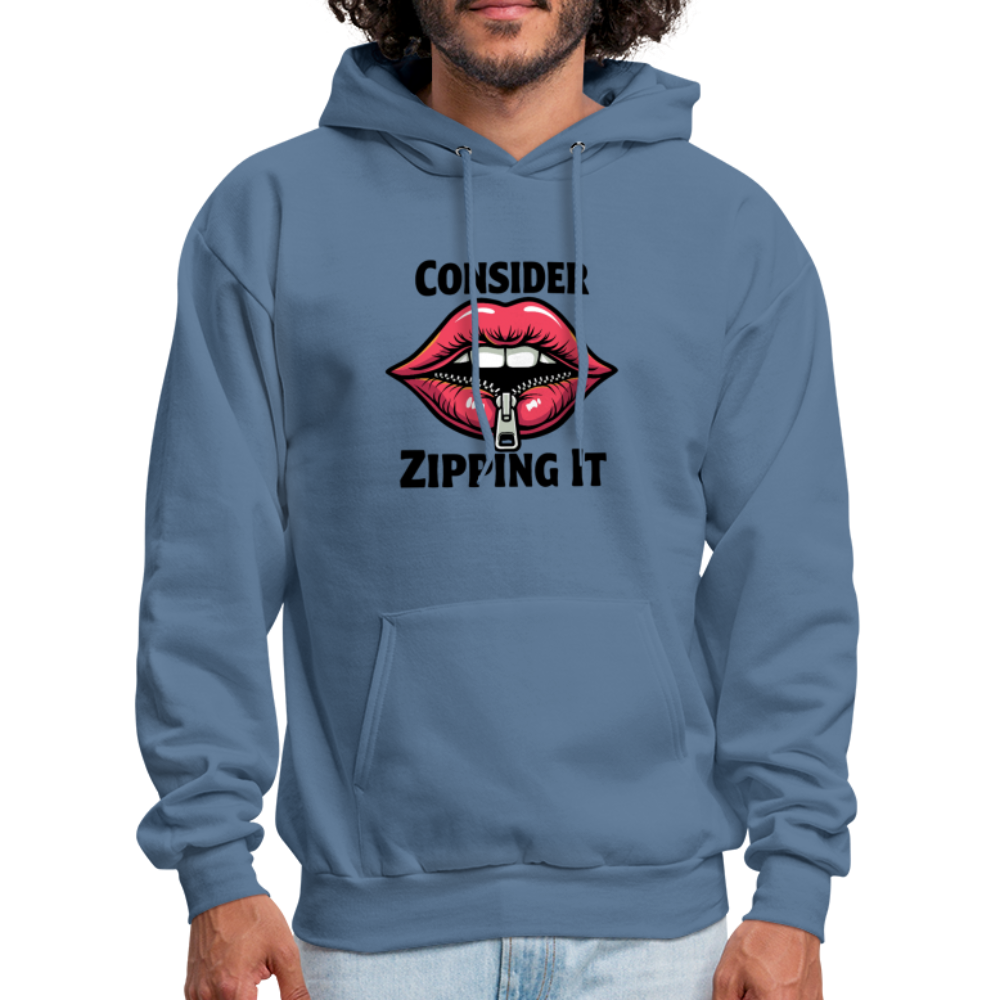 Consider Zipping It Hoodie - denim blue