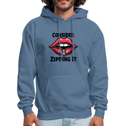 Consider Zipping It Hoodie - denim blue