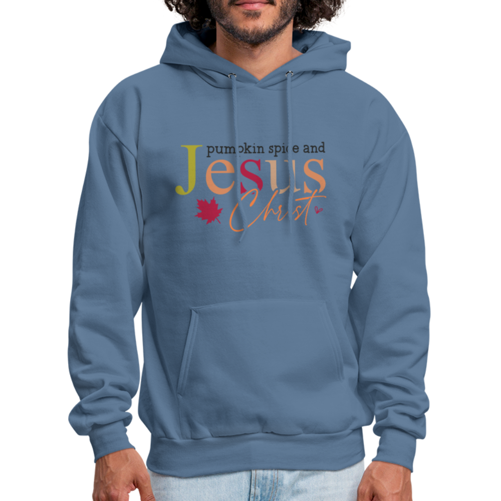 Pumpkin Spice and Jesus Christ Hoodie - denim blue