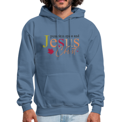 Pumpkin Spice and Jesus Christ Hoodie - denim blue