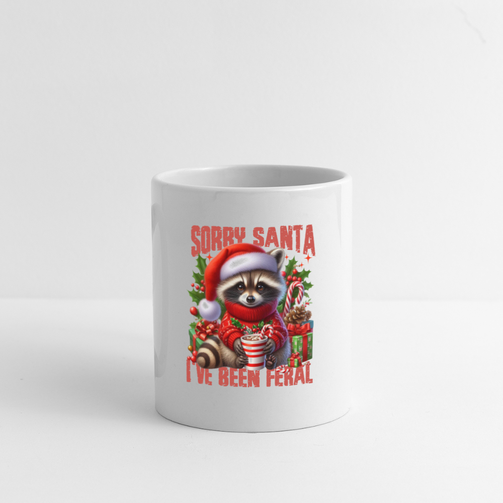 Sorry Santa I've Been Feral Coffee Mug - white