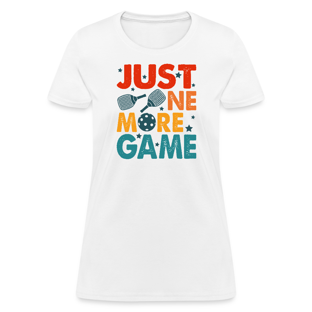 Just One More Game (Pickleball) Women's Contoured T-Shirt - white