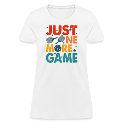 Just One More Game (Pickleball) Women's Contoured T-Shirt - white