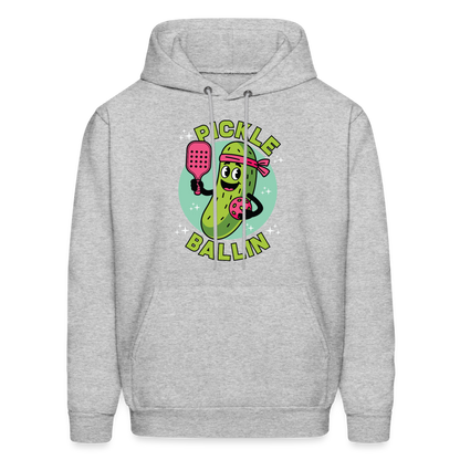 Pickle Ballin Hoodie - heather gray