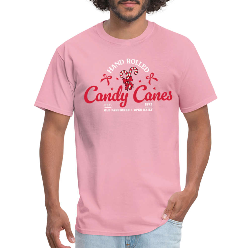 Hand Rolled Candy Canes T-Shirt - pink