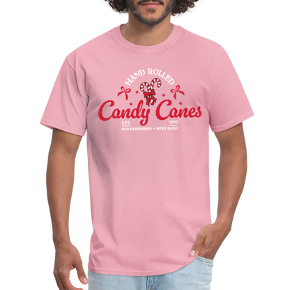 Hand Rolled Candy Canes T-Shirt - pink