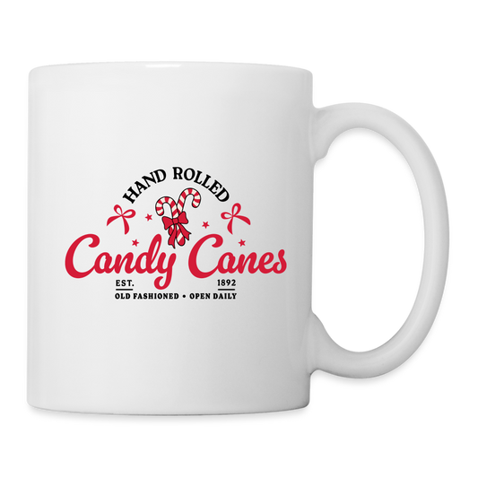 Hand Rolled Candy Canes Coffee Mug - white