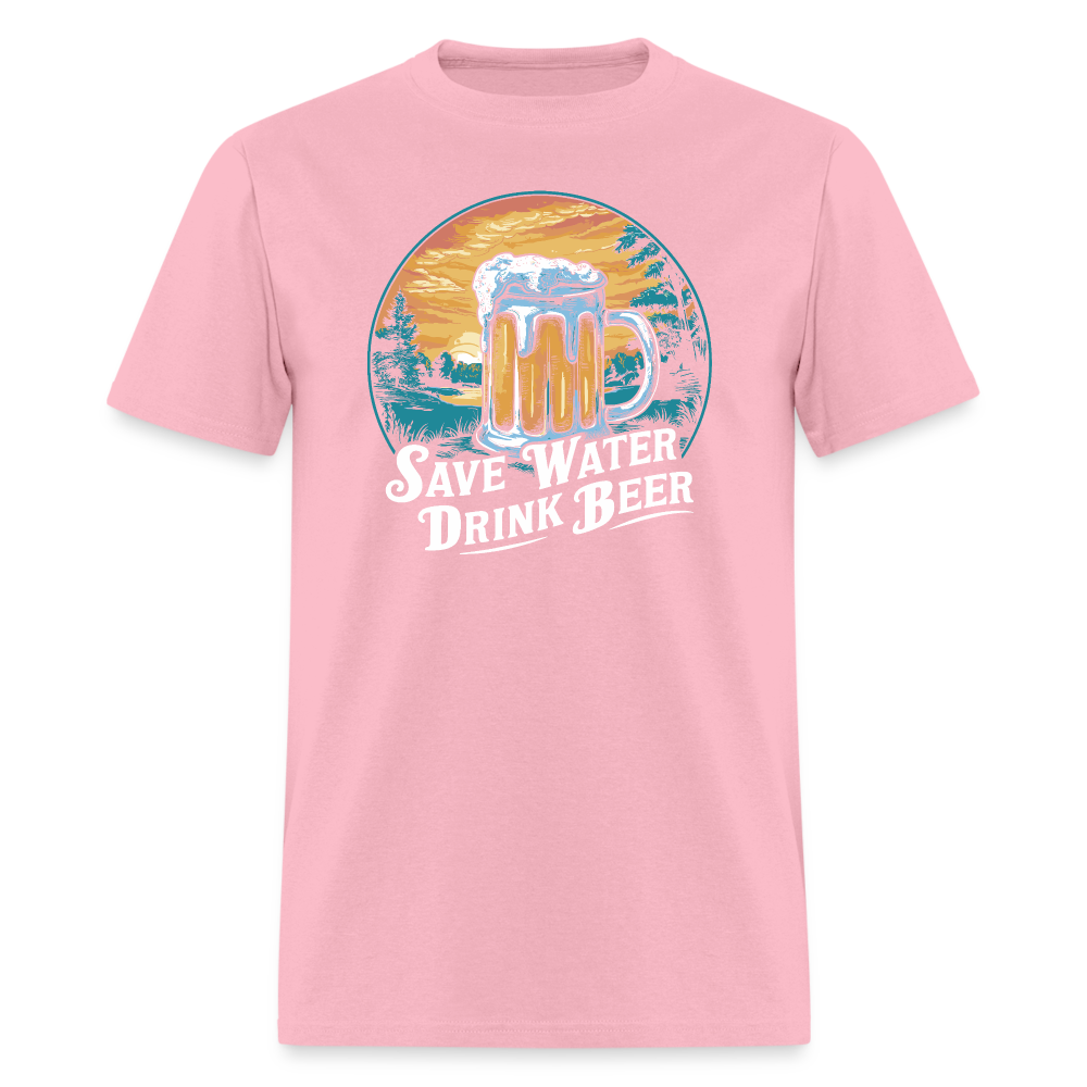 Save Water Drink Beer (Funny Drinking) T-Shirt - pink