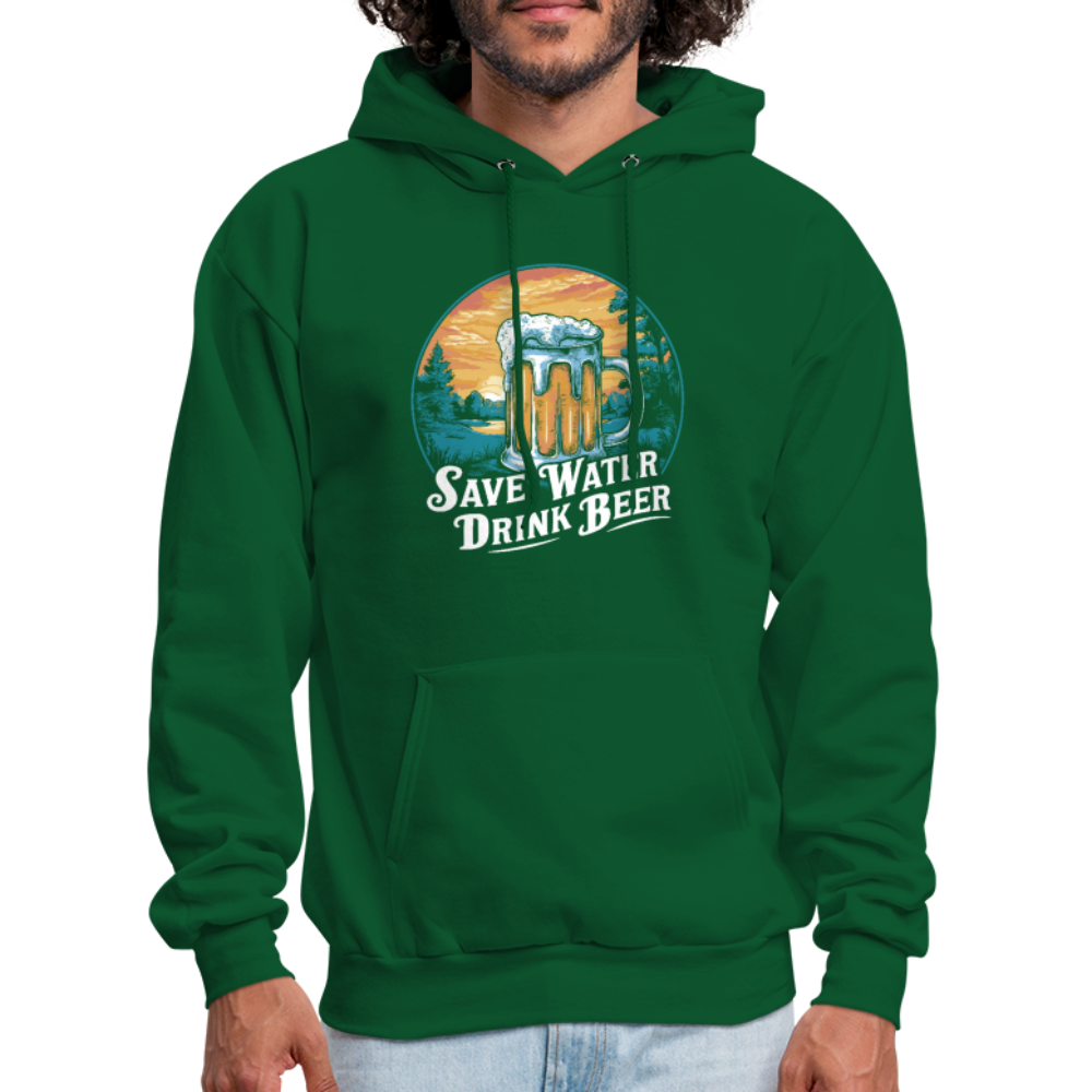 Save Water Drink Beer (Funny Drinking) Hoodie - forest green