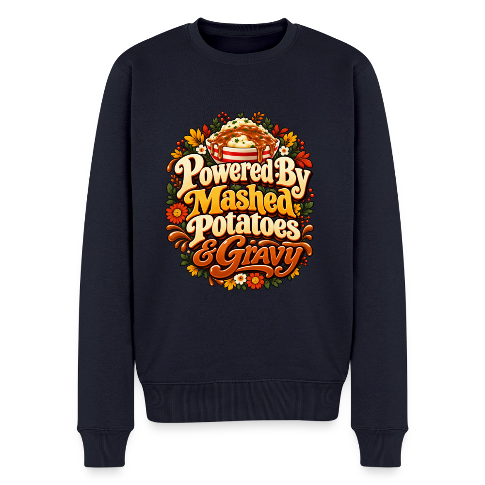 Powered by Mashed Potatoes & Gravy – Fall Floral Men’s Premium Sweatshirt - navy