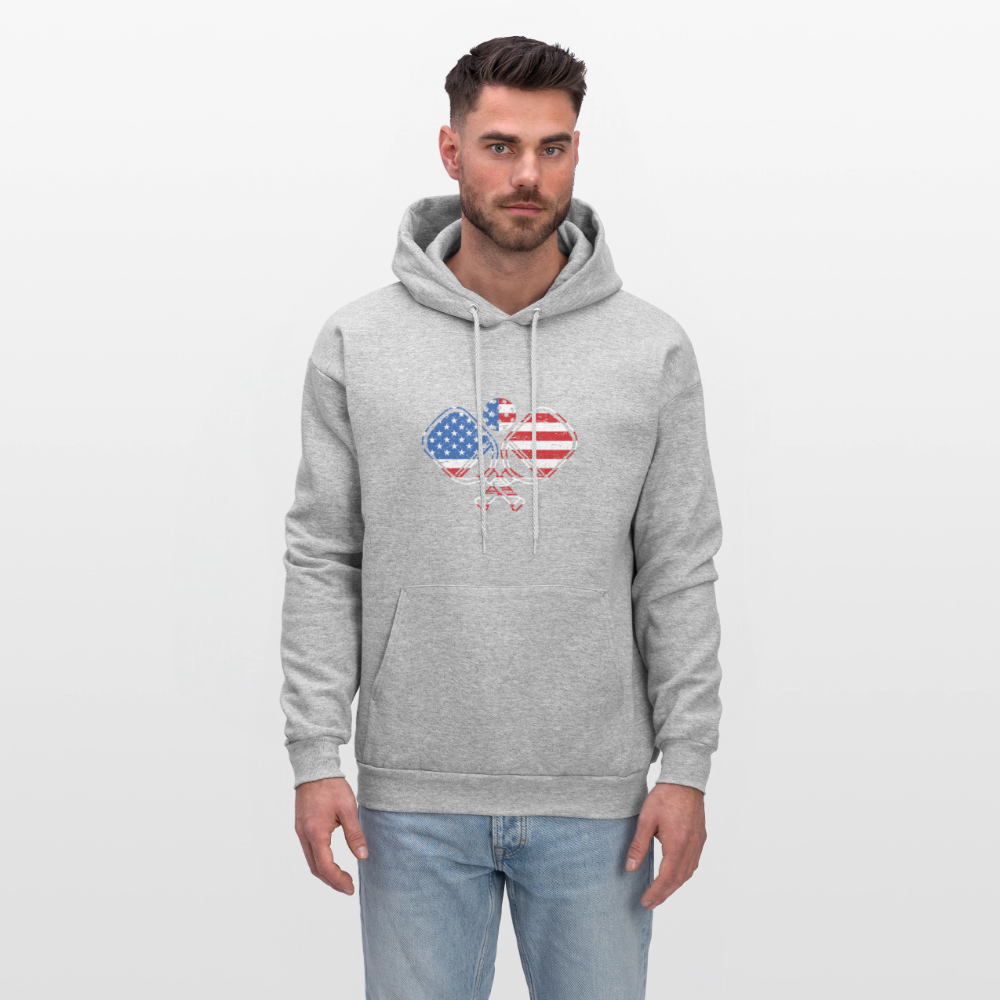 American Flag Pickleball Paddle Hoodie - heather gray