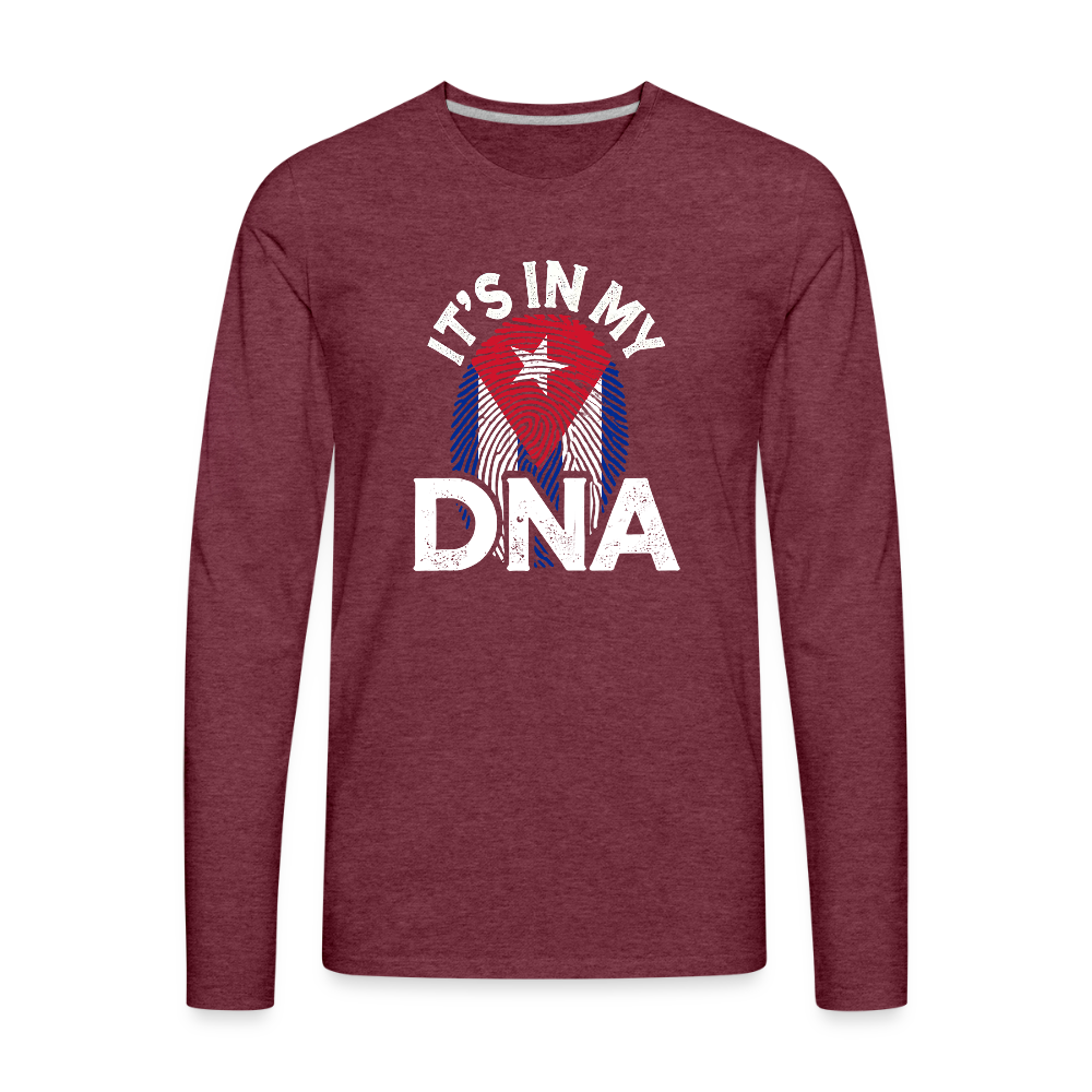 Cuba DNA Men’s Long Sleeve Shirt – Cuban Heritage - heather burgundy