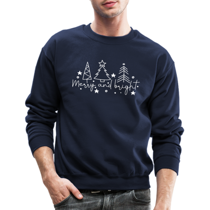 Merry and Bright (Christmas) Sweatshirt - navy