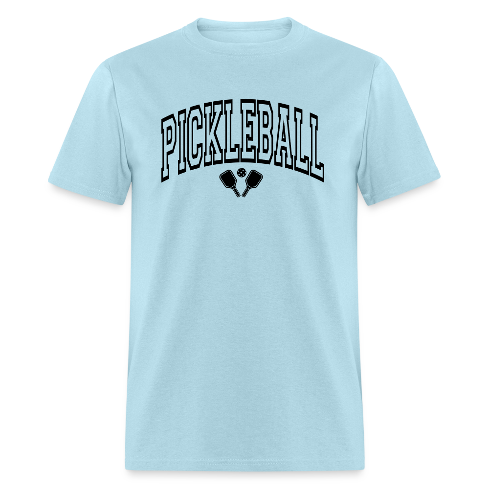 Pickleball T-Shirt (Black Arch Letters) - powder blue