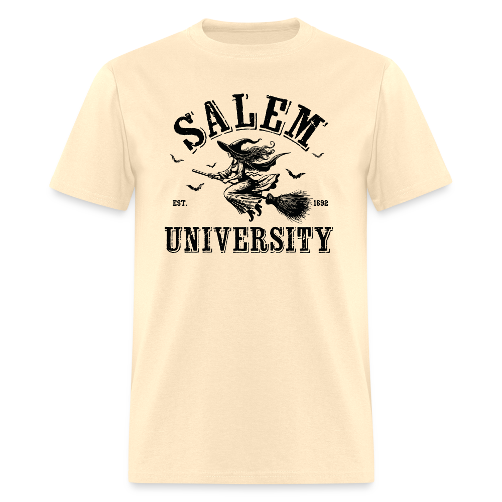 Salem University T-Shirt (Halloween Witch Riding Broom) - natural