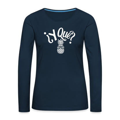 Women's Premium Long Sleeve T-Shirt - deep navy