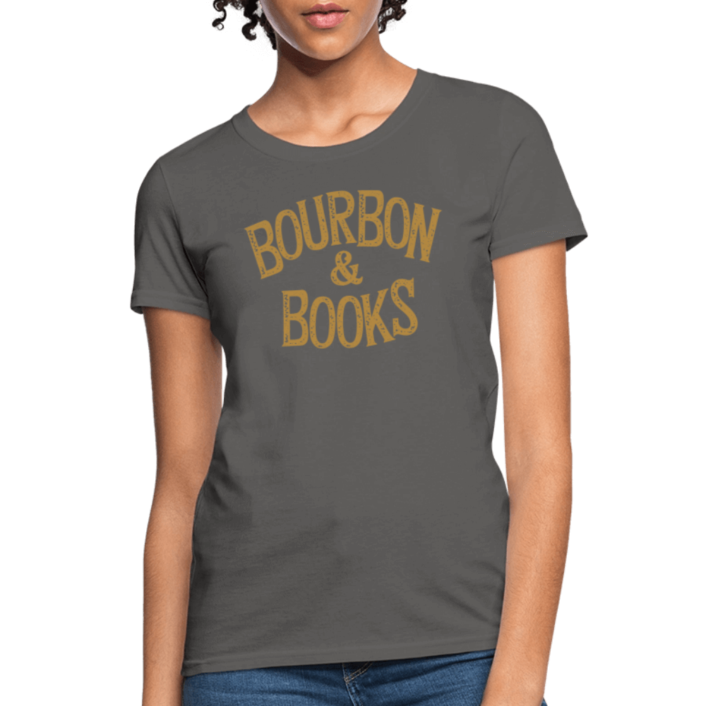 Bourbon & Books Women's Contoured T-Shirt - charcoal