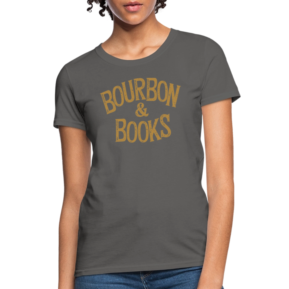 Bourbon & Books Women's Contoured T-Shirt - charcoal