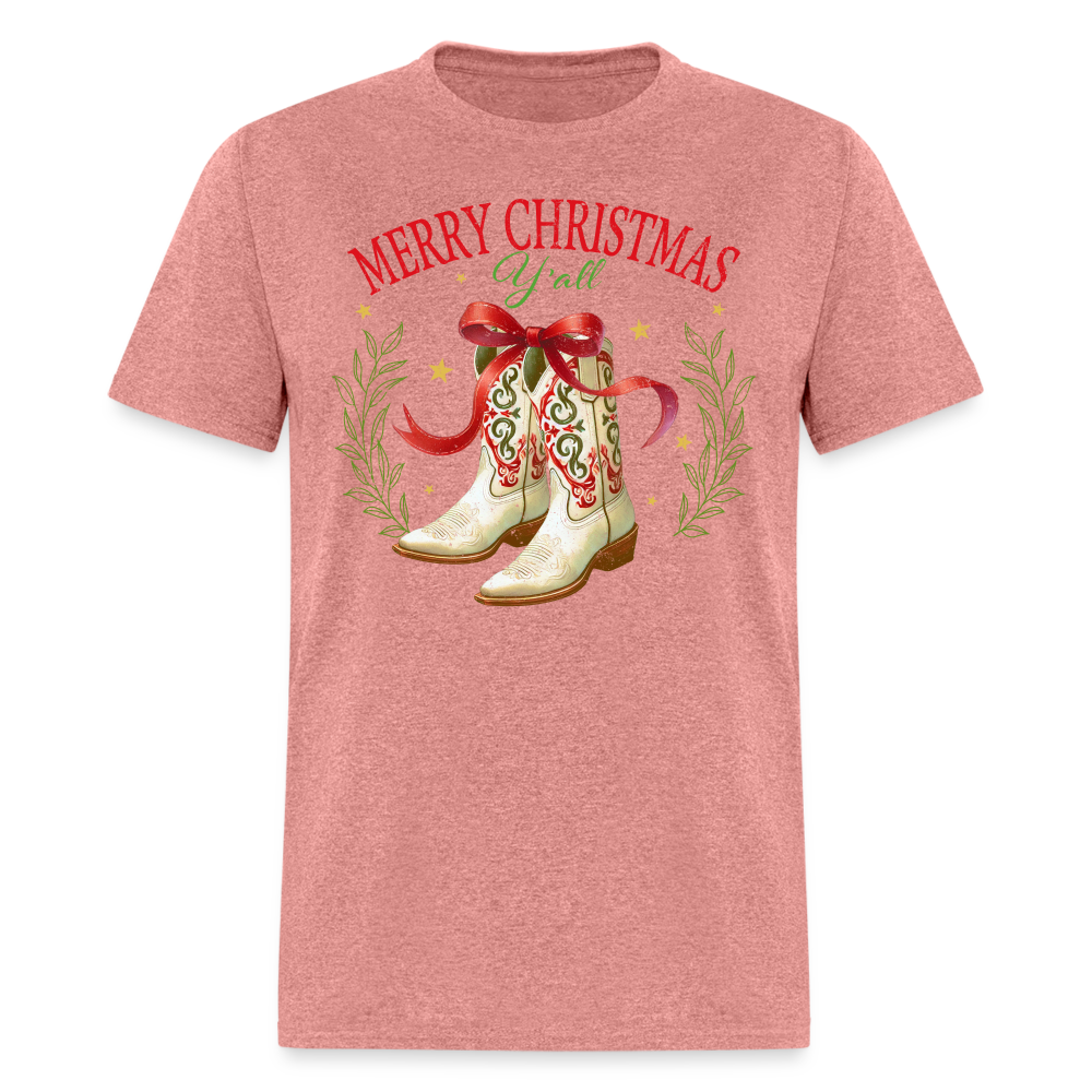 Merry Christmas Y'all T-Shirt - heather mauve