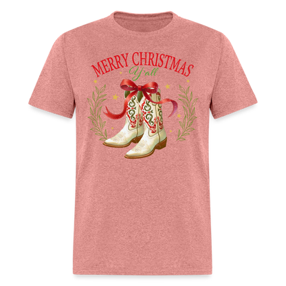 Merry Christmas Y'all T-Shirt - heather mauve